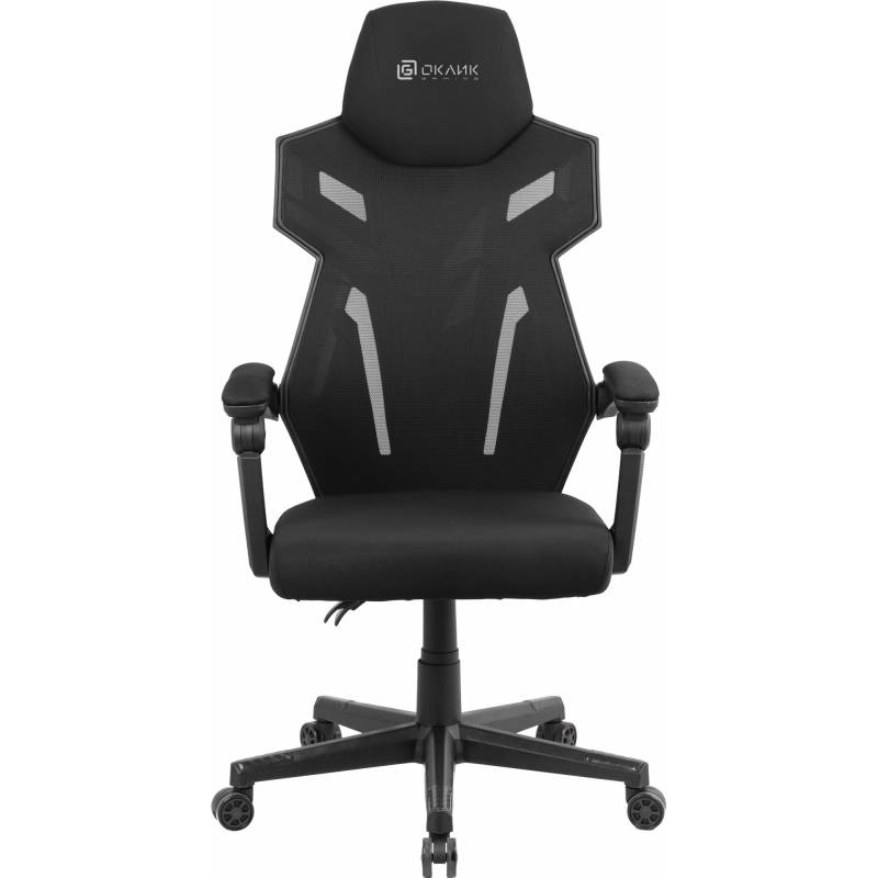 Кресло игровое Оклик 111G черный сиденье черный сетка/ткань с подголов. крестов. пластик черный главное фото
