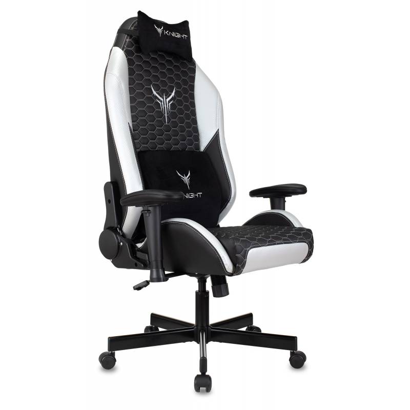 Кресло игровое Knight Neon черный/серебряный соты эко.кожа с подголов. крестов. металл главное фото