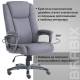 Кресло офисное  PREMIUM "Solid HD-005", нагрузка до 180 кг, ткань, серое. Фото товара с разных ракурсов.