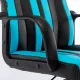 Игровое кресло  "Stripe GM-202", экокожа, черное/голубое, 532509. Фото товара с разных ракурсов.